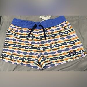 NWT PATAGONIA Girls “Costa Rica Baggies” Shorts Size X-LARGE (14) tidepool blue